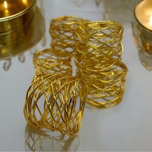 Gold Wire Mesh Napkin Rings 6 ct.